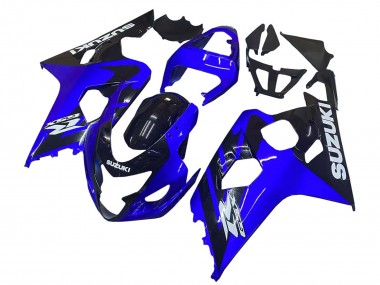 Meilleurs Carénages Moto Suzuki GSXR 600 / GSXR 750 2004-2005 - Bleu Noir Blanc Décalque