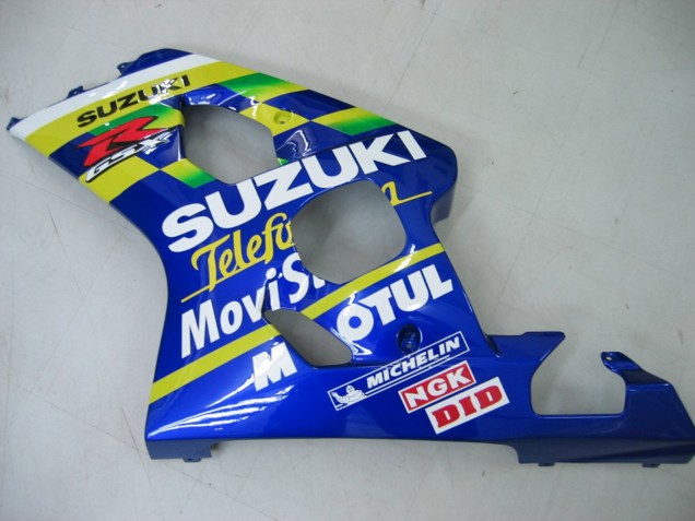 Carénages Moto Suzuki GSXR 600 / GSXR 750 2004-2005 - Bleu Blanc Jaune Vert Telefonica Motul MoviStar