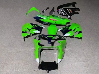 Meilleurs Carénage Moto Kawasaki ZX9R 2000-2001 - Vert Blanc Noir Brillant