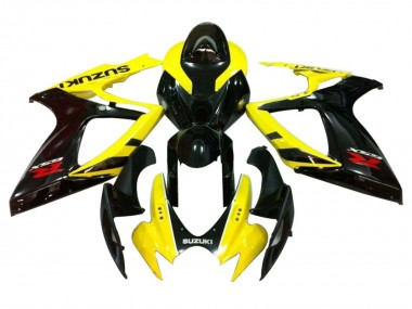 Meilleurs Carénages Moto Suzuki GSXR 600 / GSXR 750 2006-2007 - Jaune Noir Brillant Rouge