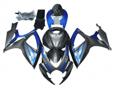 Meilleurs Carénages Moto Suzuki GSXR 600 / GSXR 750 2006-2007 - Bleu Gris Noir