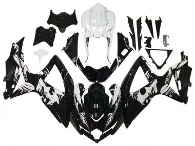 Meilleurs Carénages Moto Suzuki GSXR 600 / GSXR 750 2006-2007 - Noir Brillant Blanc