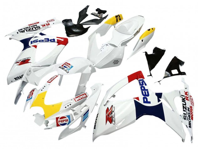 Carénages Moto Suzuki GSXR 600 / GSXR 750 2006-2007 - Blanc Rouge Jaune Motul