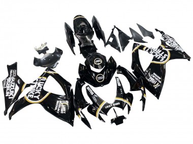 Meilleurs Carénages Moto Suzuki GSXR 600 / GSXR 750 2006-2007 - Noir Brillant Blanc Motul Lucky Strike