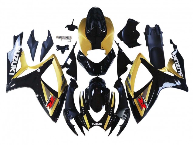 Carénages Moto Suzuki GSXR 600 / GSXR 750 2006-2007 - Or Noir Brillant Rouge