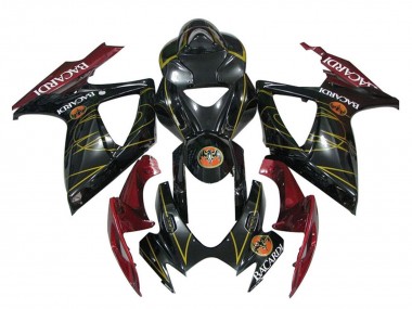Meilleurs Carénages Moto Suzuki GSXR 600 / GSXR 750 2006-2007 - Noir Brillant Rouge Or