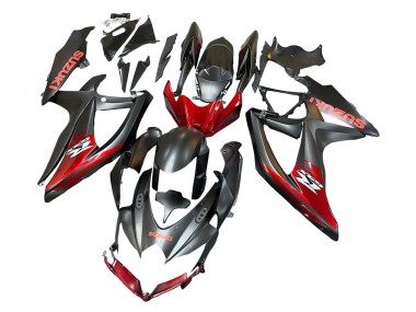 Meilleurs Carénages Moto Suzuki GSXR 600 / GSXR 750 2008-2010 - Noir Mat Rouge