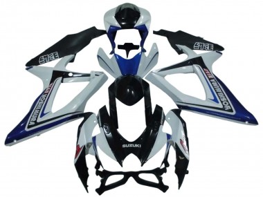 Meilleurs Carénages Moto Suzuki GSXR 600 / GSXR 750 2008-2010 - Blanc Bleu Noir Brillant Alstare
