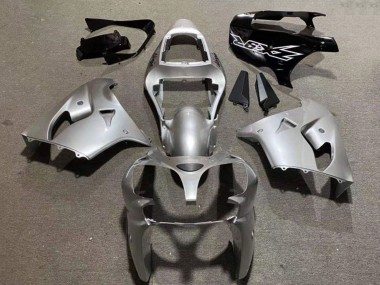 Meilleurs Carénages Moto Kawasaki ZX9R 2002-2003 - Argent Noir Brillant