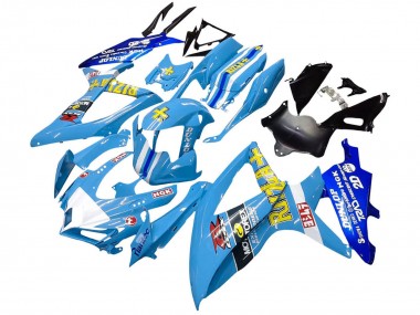 Meilleurs Carénages Moto Suzuki GSXR 600 / GSXR 750 2008-2010 - Bleu Jaune Rizla