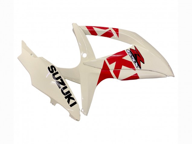 Carénages Moto Suzuki GSXR 600 / GSXR 750 2008-2010 - Crème Blanc Rouge Noir