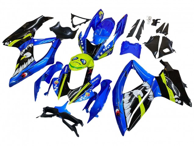 Carénages Moto Suzuki GSXR 600 / GSXR 750 2008-2010 - Bleu Fluorescent Vert Requin