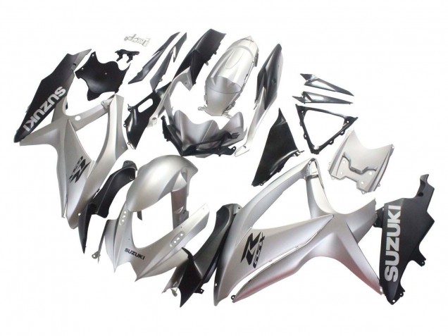 Carénages Moto Suzuki GSXR 600 / GSXR 750 2008-2010 - Argent Noir Mat