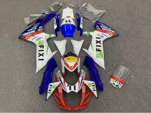 Carénages Moto Suzuki GSXR 600 / GSXR 750 2008-2010 - Blanc Bleu Rouge Vert Jaune Fixi 11