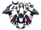Carénages Moto Suzuki GSXR 600 / GSXR 750 2011-2024 - Noir Brillant Fibre de Carbone Forgée Argent Rouge