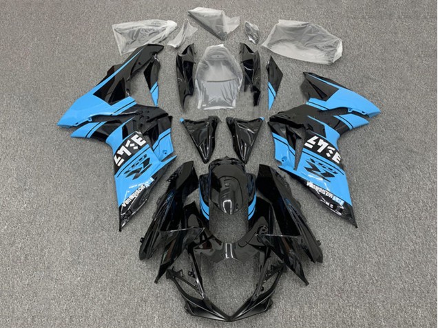 Carénages Moto Suzuki GSXR 600 / GSXR 750 2011-2024 - Noir Brillant Bleu Clair