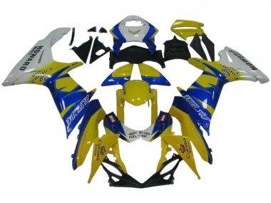 Meilleurs Carénages Moto Suzuki GSXR 600 / GSXR 750 2011-2024 - Blanc Jaune Bleu Alstare Corona Extra