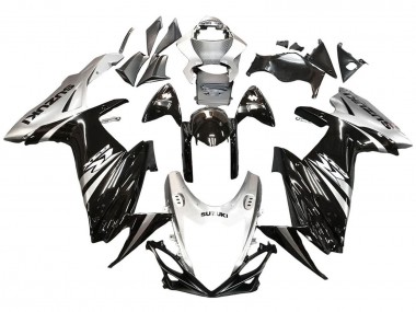 Meilleurs Carénage Moto Suzuki GSXR 600 / GSXR 750 2011-2024 - Noir Brillant Argent