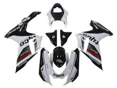 Meilleurs Carénages Moto Suzuki GSXR 600 / GSXR 750 2011-2024 - Blanc Noir Tyco Balise