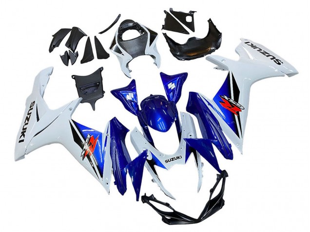 Carénage Moto Suzuki GSXR 600 / GSXR 750 2011-2024 - Blanc Bleu Rouge