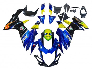 Meilleurs Carénages Moto Suzuki GSXR 600 / GSXR 750 2011-2024 - Bleu Jaune