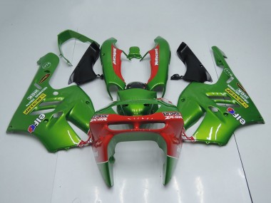 Meilleurs Carénages Moto Kawasaki ZX9R 1994-1997 - Vert Rouge Elf Dunlop