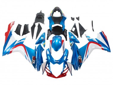 Meilleurs Carénages Moto Suzuki GSXR 600 / GSXR 750 2011-2024 - Bleu Blanc Rouge