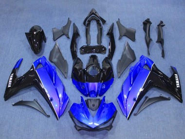 Meilleurs Kits Carénage Moto Yamaha YZF R3/R25 2015-2018 - Bleu Noir Brillant