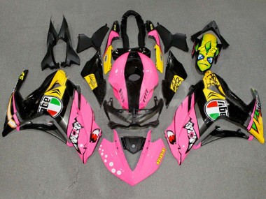 Meilleurs Carénages Moto Yamaha YZF R3/R25 2015-2018 - Rose Jaune Noir Requin 46