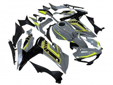 Meilleurs Carénages Moto Yamaha YZF R3/R25 2015-2018 - Nardo Gris Jaune Néon Noir