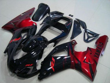 Meilleurs Carénages Moto Yamaha YZF R1 1998-1999 - Noir Brillant Rouge