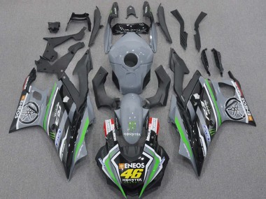 Meilleurs Carénages Moto Yamaha YZF R3/R25 2015-2018 - Nardo Gris Vert Noir ENEOS Monstre 46