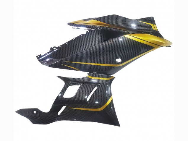 Carénages Moto Yamaha YZF R3/R25 2019-2021 - Or Noir Fibre de Carbone