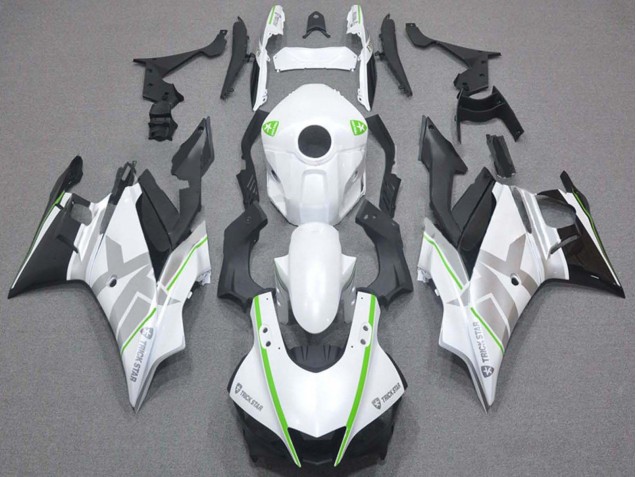 Carénages Moto Yamaha YZF R3/R25 2019-2021 - Blanc Vert Argent Noir