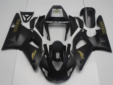 Meilleurs Carénages Moto Yamaha YZF R1 1998-1999 - Noir Brillant Noir Mat Or