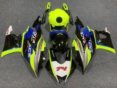 Meilleurs Carénages Moto Yamaha YZF R3/R25 2022-2024 - Vert Néon Bleu Noir Brillant 74