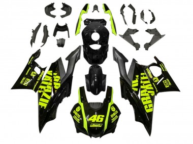 Meilleurs Carénages Moto Yamaha YZF R3/R25 2022-2024 - Noir Vert ENEOS 46