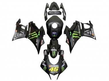 Meilleurs Carénages Moto Yamaha YZF R3/R25 2022-2024 - Noir Vert Monstre ENEOS 46