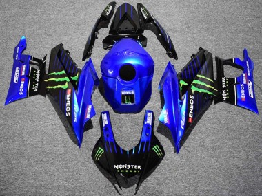 Meilleurs Carénages Moto Yamaha YZF R3/R25 2022-2024 - Bleu Vert Noir Monstre ENEOS Yamalube
