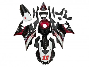 Meilleurs Carénages Moto Yamaha YZF R3/R25 2022-2024 - Rouge Argent Noir 11