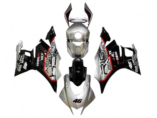 Carénages Moto Yamaha YZF R3/R25 2022-2024 - Argent Rouge Noir 46