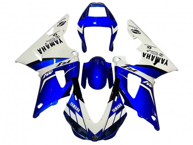 Carénages Moto Yamaha YZF 1000 R1 1998-1999 - Blanc Bleu Noir