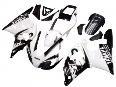 Meilleurs Carénages Moto Yamaha YZF 1000 R1 1998-1999 - Blanc Noir Brillant