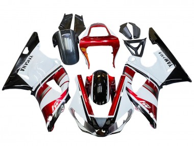 Meilleurs Carénage Moto Yamaha YZF 1000 R1 2000-2001 - Rouge Blanc Noir Brillant