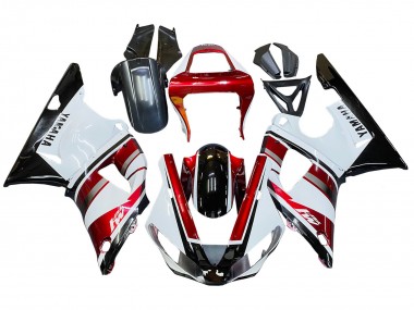 Meilleurs Carénage Moto Yamaha YZF 1000 R1 2000-2001 - Rouge Blanc Noir Brillant