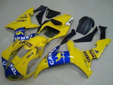 Meilleurs Carénages Moto Yamaha YZF R1 2002-2003 - Jaune Bleu Chameau Motul