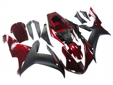 Meilleurs Kits Carénage Moto Yamaha YZF 1000 R1 2002-2003 - Rouge Noir Mat