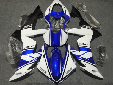 Meilleurs Carénages Moto Yamaha YZF 1000 R1 2002-2003 - Blanc Bleu Noir Mat Yamalube