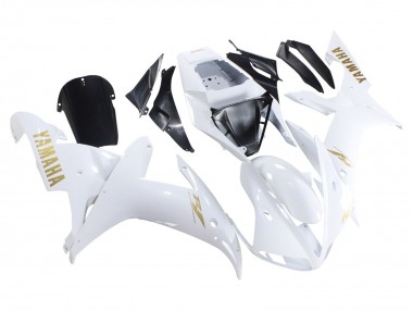 Meilleurs Carénages Moto Yamaha YZF 1000 R1 2002-2003 - Blanc Or Décalque