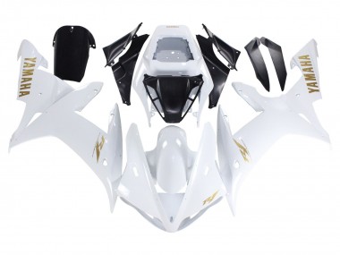 Meilleurs Carénages Moto Yamaha YZF 1000 R1 2002-2003 - Blanc Or Décalque